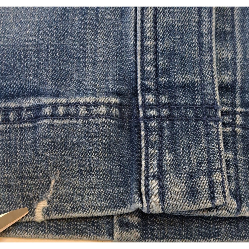 Talbots Womens Stretch Denim Button Down Skirt Size 2 Classic Capsule Preppy - Picture 2 of 9
